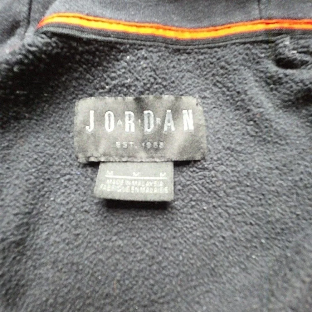 Jordan Full Zip Hoodie Mens Medium Black Jumpman Air Fleece Sweatshirt
